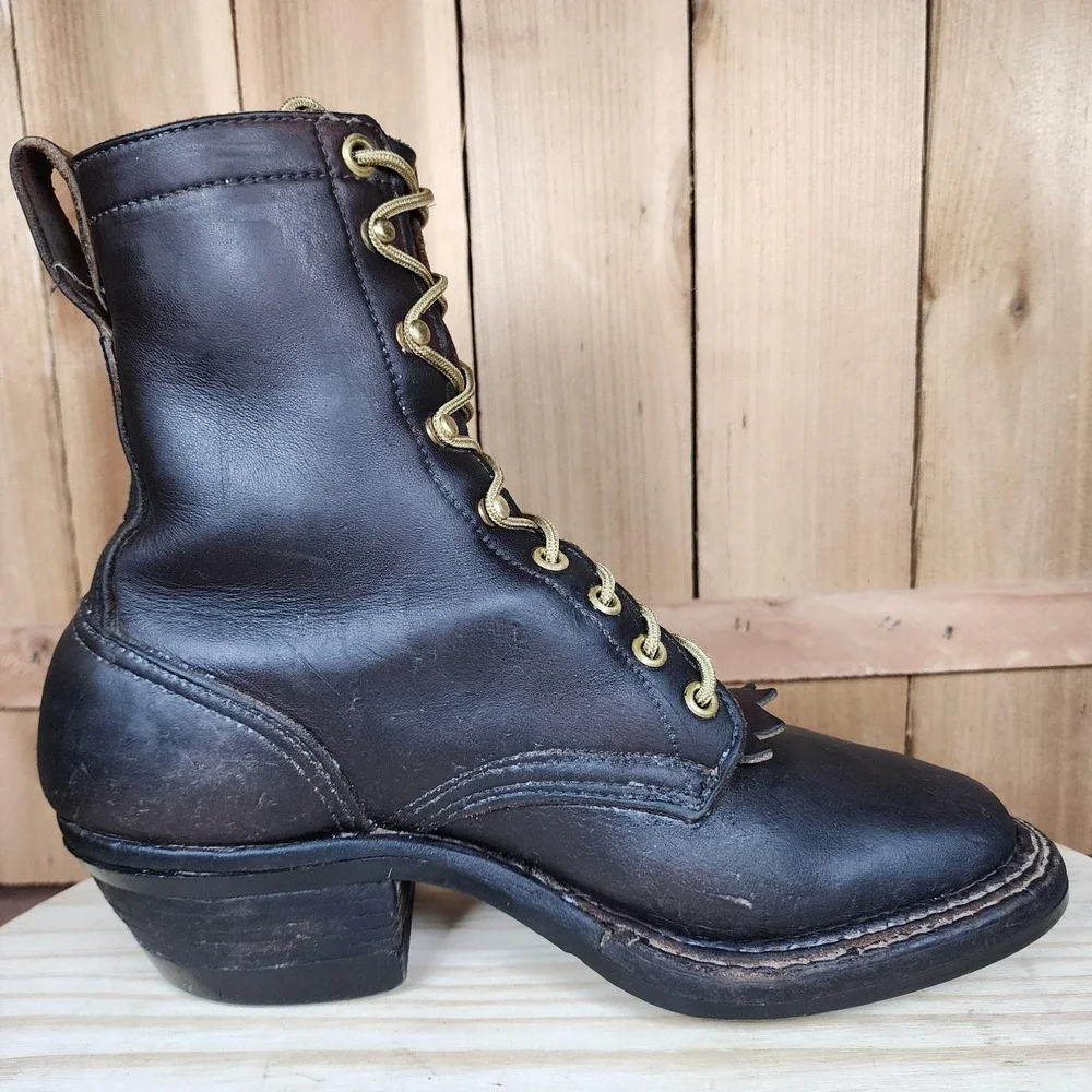 Hathorn Boot Mfg‎ Packer Boots Mens Size 6.5 A Brown Leather Vibram Work USA